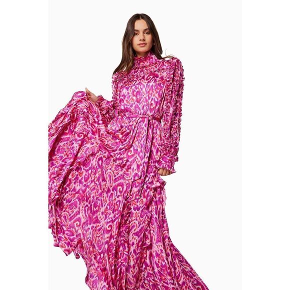 Elliatt Dresses & Skirts - Elliatt Amorous Maxi Dress purple/pink abstract print Wedding/Vacation S NWT$398